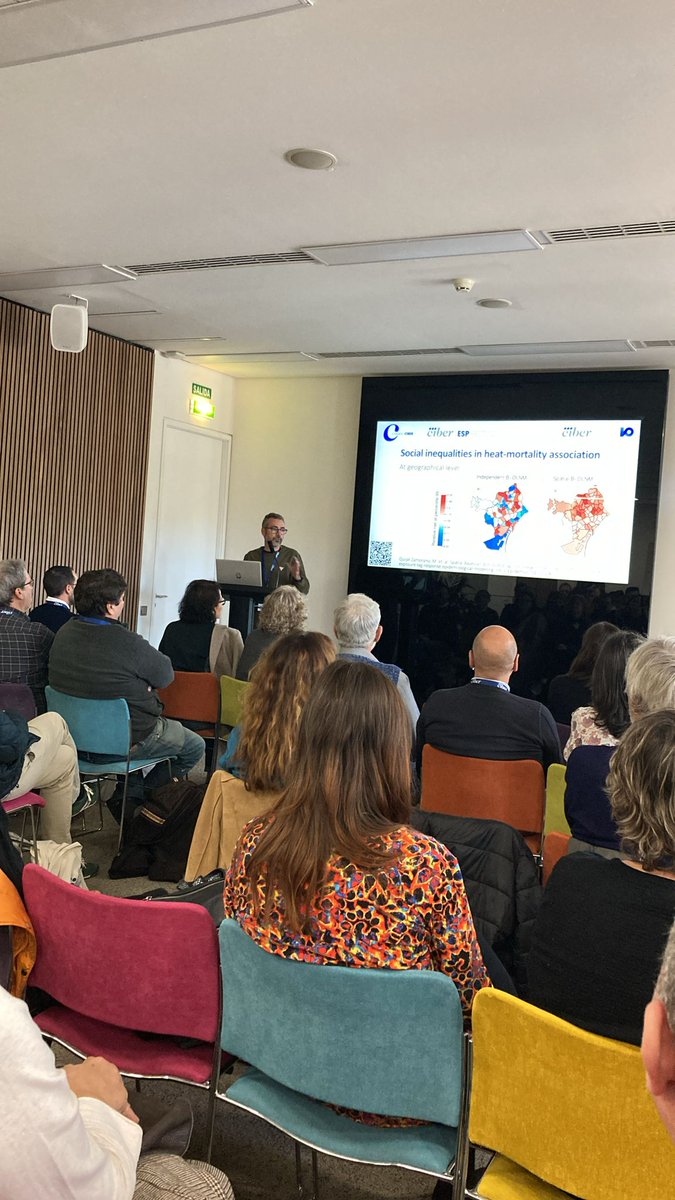 Hoy hemos presentado algunas pinceladas de nuestra línea de investigación (<a href="/CIBER_ESP/">CIBERESP</a>) de desigualdades sociales en la asociación del calor ambiental y la mortalidad en #CongresoCIBER @salutpublicabcn