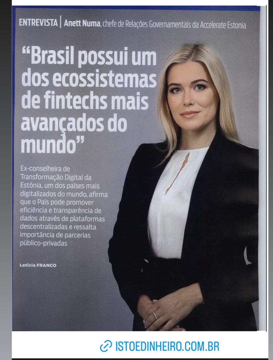 Making headlines 📰 in Brazil! 🇧🇷 istoedinheiro.com.br/como-a-estonia…