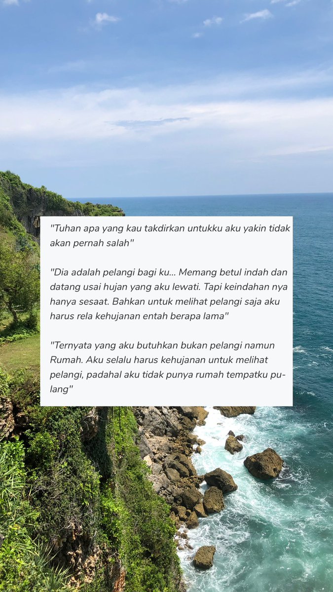 semarapilu's tweet photo. Kenapa rela kehujanan kalau cuma mau liat pelangi yang indah nya sesaat

-Semarapilu-

#quotesgalau #quotescinta #katakata #author https://t.co/90lIw6Aqn6