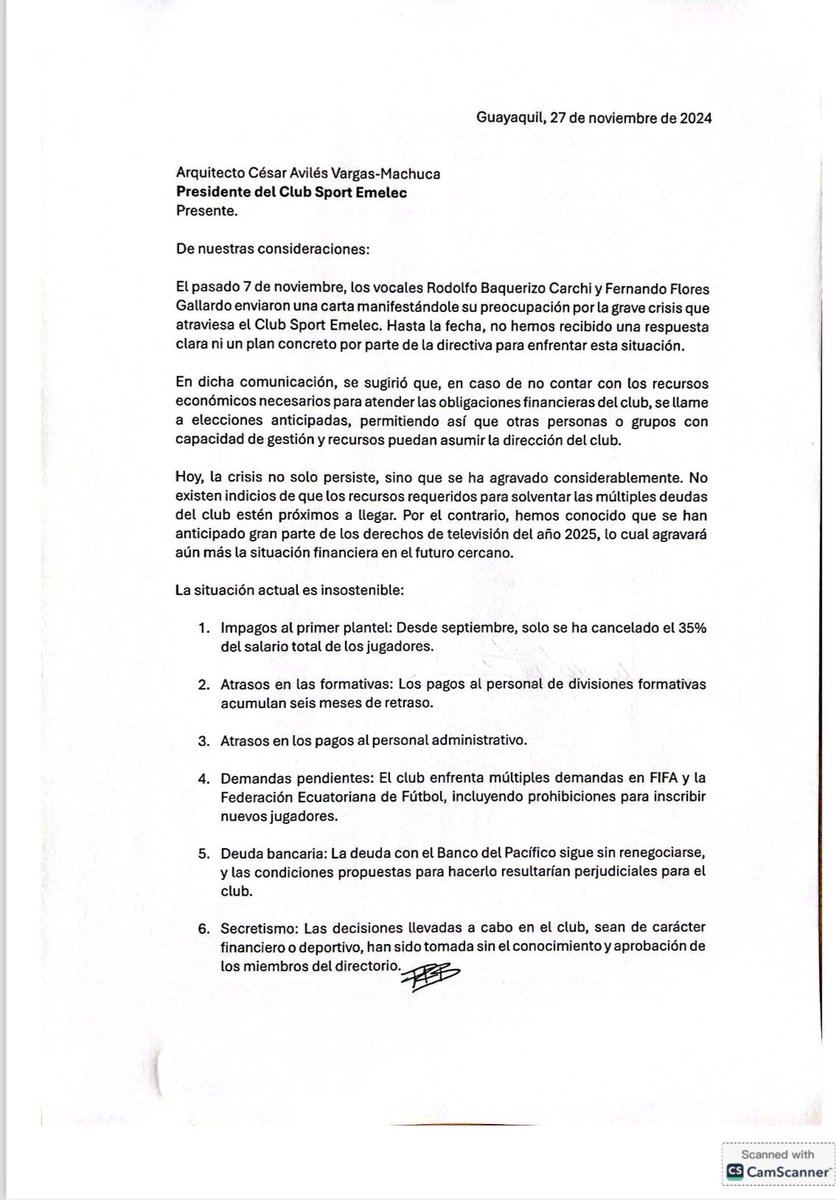 LLAMADO A ELECCIONES !!! <a href="/CSEmelec/">Club Sport Emelec</a> 

Segundo pedido por mayoría del directorio de EMELEC para convocar a elecciones INMEDIATAS !!