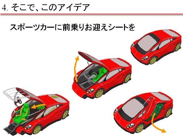 いいですねぇストラトスゼロ ただし年齢を重ねると低い車に乗り込むのも一苦労なので、これでシートがお迎えしてくれたら楽かなと考えたことがあります。自分が乗るために造るつもりでしたが下肢が不自由な方から「これいいね」と言われたので福祉車にもなりそう。 最後が15年前に造ったテスト車です
