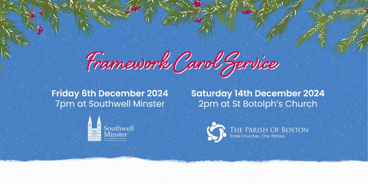 Join us for some festive fun at our annual carol services 🎄🔔

There's still time to book your free ticket to join us at Southwell next Friday - register.enthuse.com/ps/event/South… 

No need to book a ticket for our Boston service - just simply turn up!

We hope to see lots of you there! ❄️