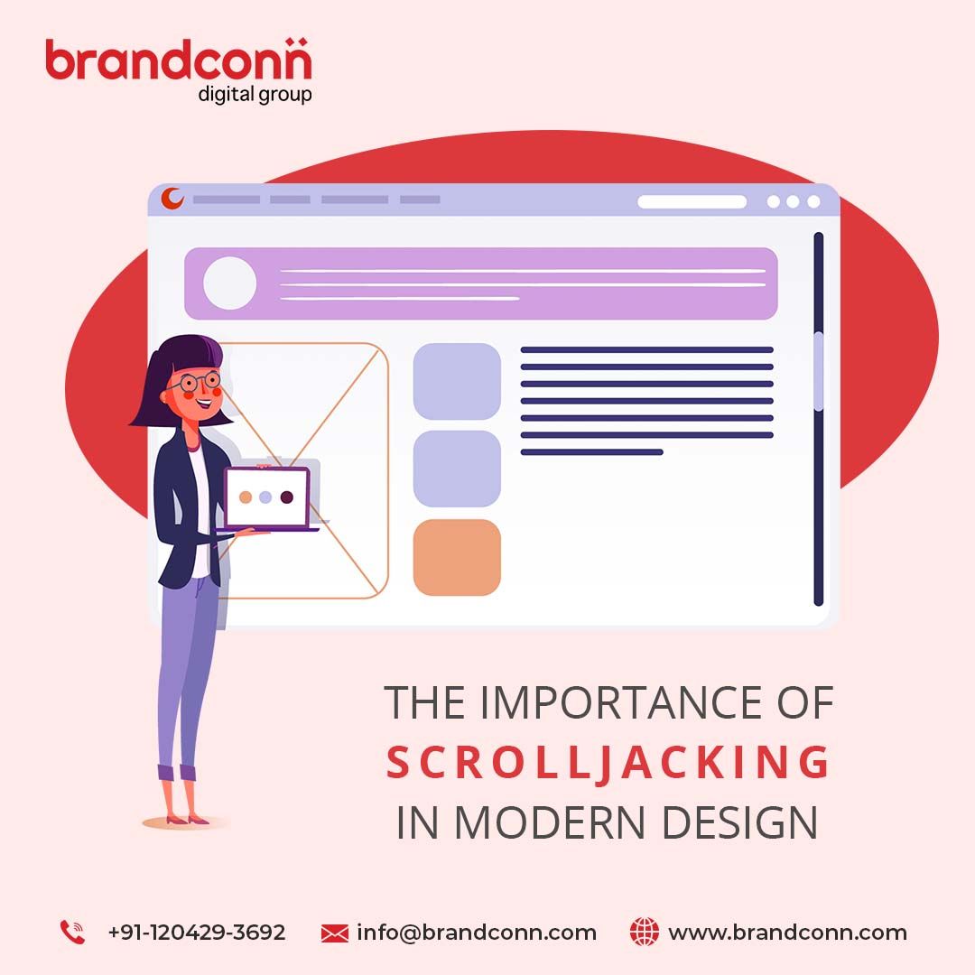 brandconndg's tweet image. Scrolljacking is a bold web design technique that allows designers to control the user’s scrolling experience. 
Read the importance of scrolljacking in modern design here: buff.ly/3ZvdhVh 
#WebDesign #Scrolljacking #UserExperience #BrandconnDigital