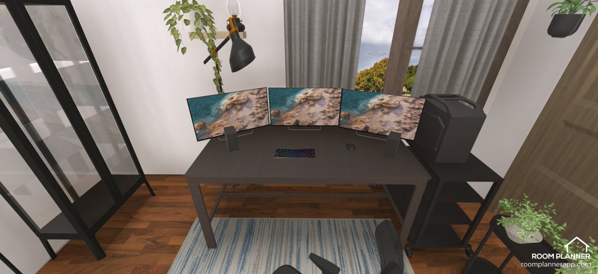 currrtain_sub's tweet photo. インテリアシミュレーションアプリのRoom Plannerで引越し先の部屋のシミュレーションしてるんですが白デスクか黒デスクかで悩んでる。黒いデバイスを使っていれば僕らしいというのはわかった
#roomplanner https://t.co/62zUYliNYM
