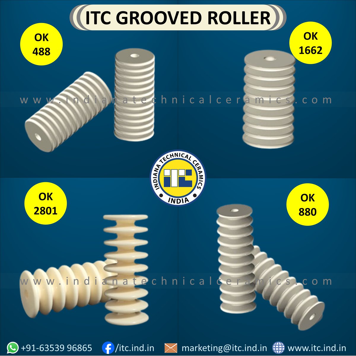GopalSharmaItc's tweet photo. Manufacturer &amp; Exporter of High Alumina Ceramic Rollers
Contact: Gopal Sharma
+91 63539 96865 | marketing@itc.ind.in
#Ceramic #HighAlumina #Titania #Zirconia #CeramicGroovedRoller #CeramicGuide #CeramicPulley #CeramicRings #CeramicRoller #TechnicalCeramics #YarnTensioner  #ITC https://t.co/iDzSk9KoTh