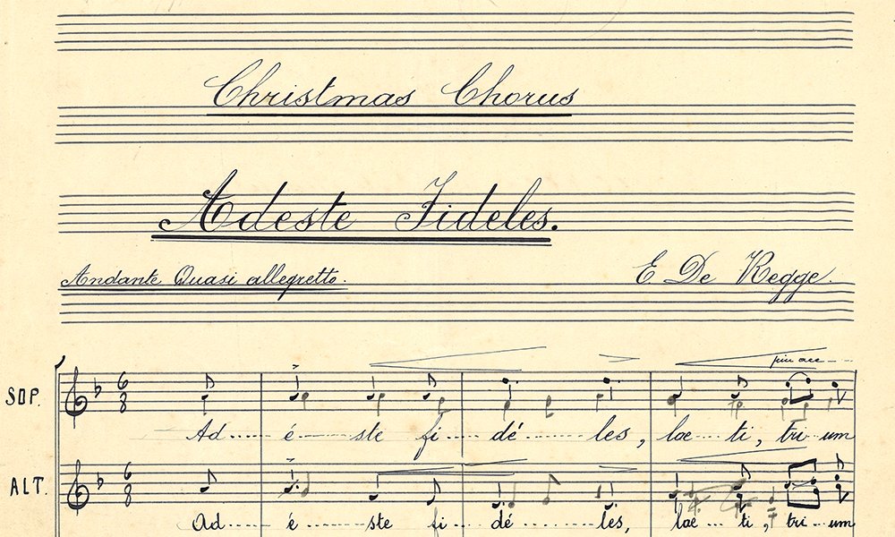 Glucksman Spec Coll (@ul_speccoll) on Twitter photo Advent Calendar Day 7: A manuscript of Adeste Fidelis from The Ernest de Regge collection (1926).
Check specialcollections.ul.ie/advent-calenda… each day for new images & subscribe to our blog! #AdventCalendar <a href="/ARAIreland/">ARA Ireland</a> <a href="/ULLibrary/">Glucksman Library</a> <a href="/UL/">University Of Limerick</a>🎄 Advent Calendar Day 7: A manuscript of Adeste Fidelis from The Ernest de Regge collection (1926).
Check specialcollections.ul.ie/advent-calenda… each day for new images & subscribe to our blog! #AdventCalendar <a href="/ARAIreland/">ARA Ireland</a> <a href="/ULLibrary/">Glucksman Library</a> <a href="/UL/">University Of Limerick</a>🎄