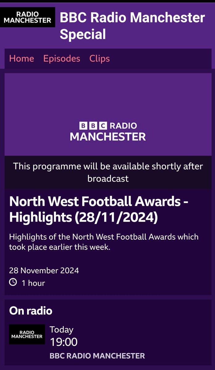 Cerebral Palsy United FC (@cp_united_fc) on Twitter photo A round up of the <a href="/NWFAwards/">Armstrong Projects Northwest Football Awards</a> which we attended earlier this week will be on <a href="/BBCRadioManc/">BBC Manchester</a> at 7pm tonight.
It will also be on <a href="/BBCLancashire/">BBC Lancashire</a>
& <a href="/bbcmerseyside/">BBC Merseyside</a> at 7pm 🙂⚽️ A round up of the <a href="/NWFAwards/">Armstrong Projects Northwest Football Awards</a> which we attended earlier this week will be on <a href="/BBCRadioManc/">BBC Manchester</a> at 7pm tonight.
It will also be on <a href="/BBCLancashire/">BBC Lancashire</a>
& <a href="/bbcmerseyside/">BBC Merseyside</a> at 7pm 🙂⚽️