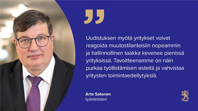 Hallitus esittää muutoksia yhteistoimintalakiin.

🔸 Tavoitteena on keventää pienten yritysten hallinnollista taakkaa.

👉 Lue lisää: tem.fi/-/hallitus-esi…

#ytlaki #yritykset