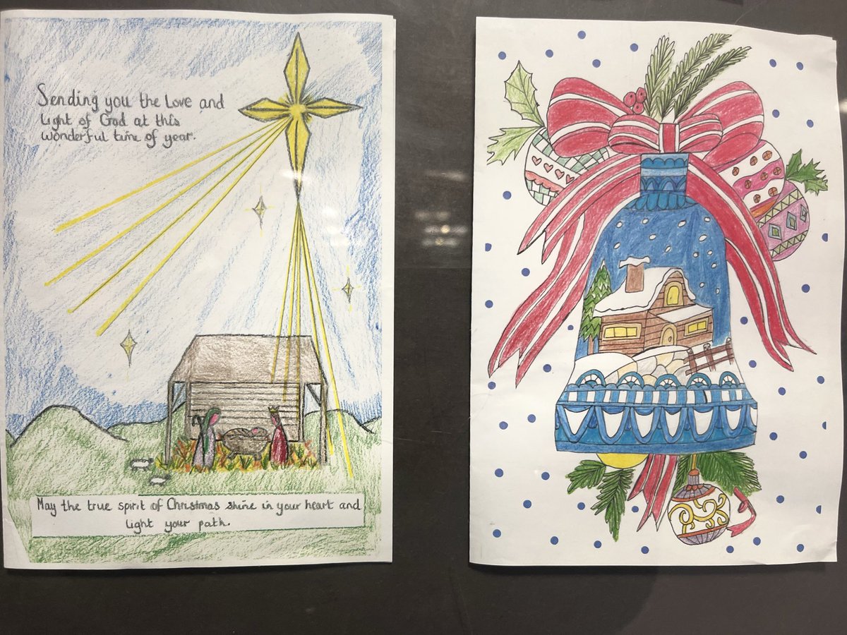Well done to all our Christmas card competition entrees! So lovely to see them all displayed together. A massive congratulations to Daisy in year 7 for her winning design. <a href="/StMarysCEHigh/">St Mary's CE High School, Cheshunt</a>