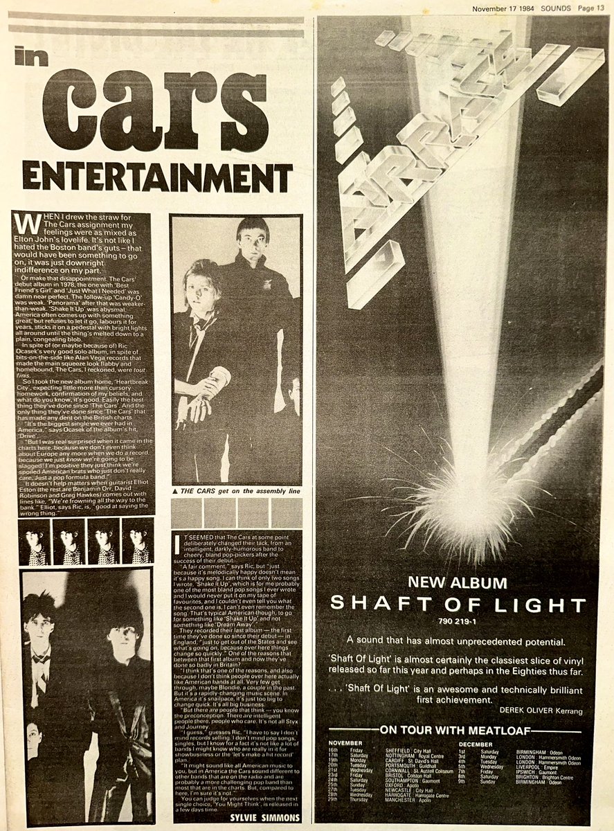 ZoundsAbound's tweet image. Andy Hurt tracks down
#ShockHeadedPeters, Sylvie Simmons meets @thecarsband with low expectations, but she’s pleasantly surprised, Tony Mitchell interviews the impressive #Apollonia6 post ‘Purple Rain’ &amp;amp; Garry Johnson has a good feeling about #Accent 

Sounds Nov 17th 1984