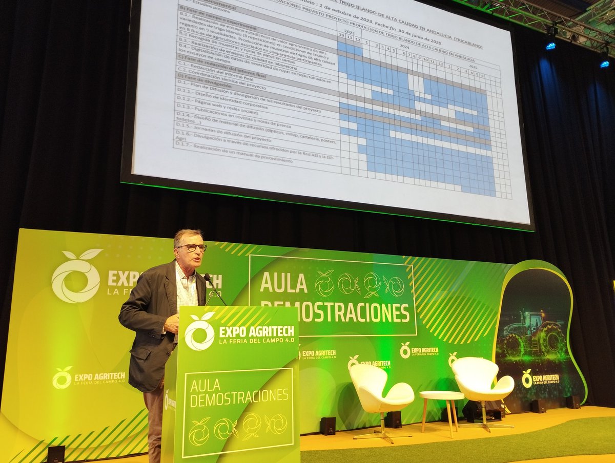 CoopsAgroAND's tweet photo. Presentación del grupo operativo #Tricabland , en el que participa #CoopsAgroAND y que lidera @AgrovegetalSA 🔝🔝
➡️ Objetivo: Producir #trigos blando de calidad para la industria harinera 🌾🌾
➡️En el marco de @ExpoAgritech https://t.co/N3PfFcSS4A