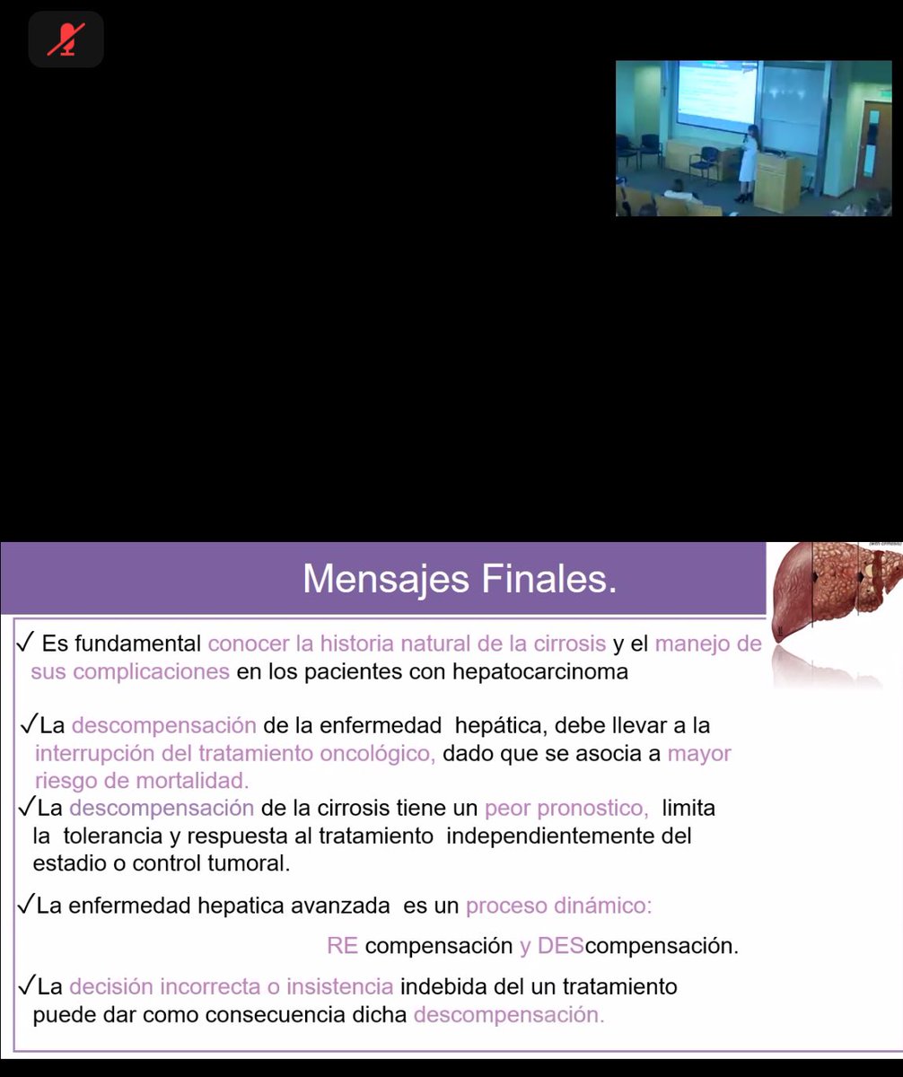 V curso anual de hepatocarcinoma! 
<a href="/JosefinaPages22/">Josefina Pages</a> 

La cirrosis como riesgo competitivo en hepatocarcinoma🌟
