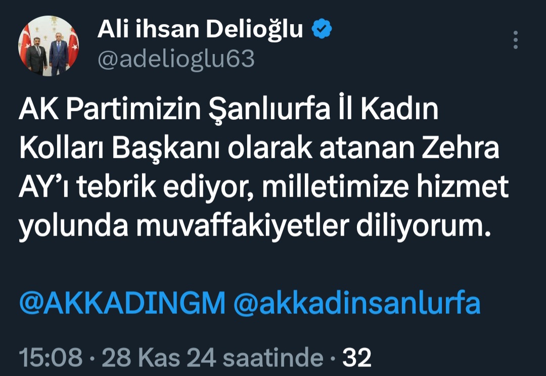 Ak parti il başkanı sayın <a href="/milhamigunbegi/">M.İlhami GÜNBEGİ</a> bu adam sizden ve partinin resmi hesabı <a href="/akpartiurfa/">AK PARTİ ŞANLIURFA</a> dan önce açıklama yapıyor, rol kapıyır sizden. Sizi gölgede bırakmaya çalışıyor, partiyi bitiren bu başarısız ESKİ il başkanını partinizden ve kendinizden uzak tutun.