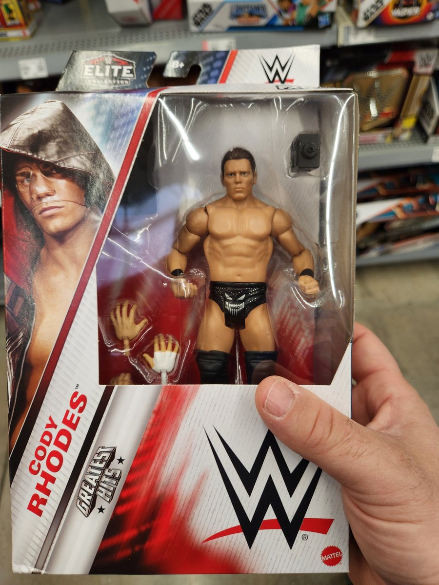 J_Wiggle18's tweet photo. @CodyRhodes  Someone at Mattel is playing a terrible trick on you! 🤣 Saw this at a local Walmart, almost got it just because 🤣 https://t.co/WcmGfivhrI