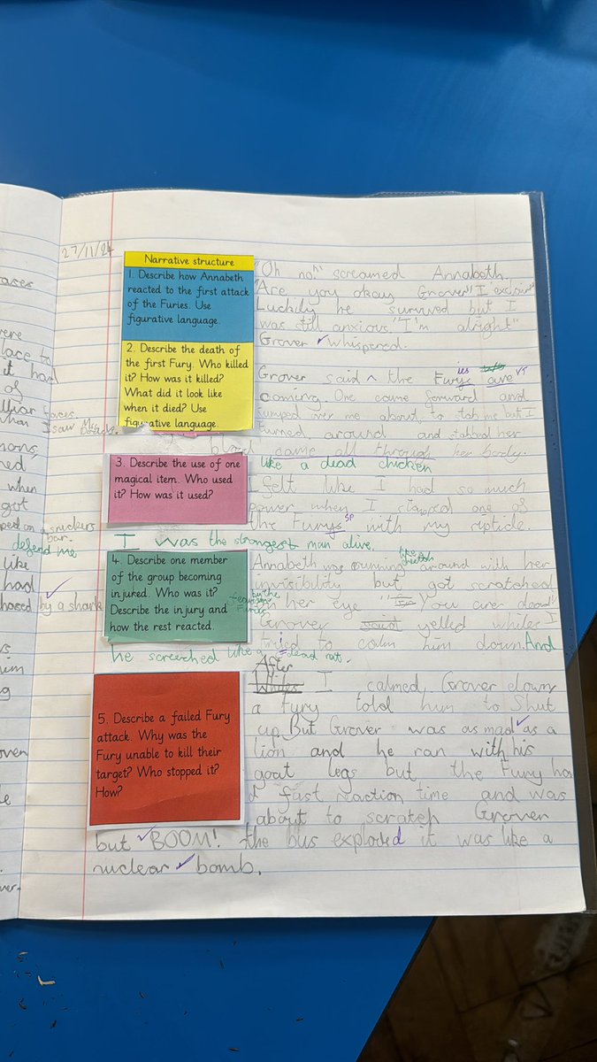 Fantastic Year 5 writing. We encourage pupils to reflect and self correct <a href="/EducationEACT/">E-ACT</a> <a href="/theliteracytree/">Literacy Tree</a>
