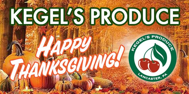 Wishing everyone a Happy Thanksgiving from Kegel’s Produce. We’re grateful for our community—fresh is best!🦃🍒