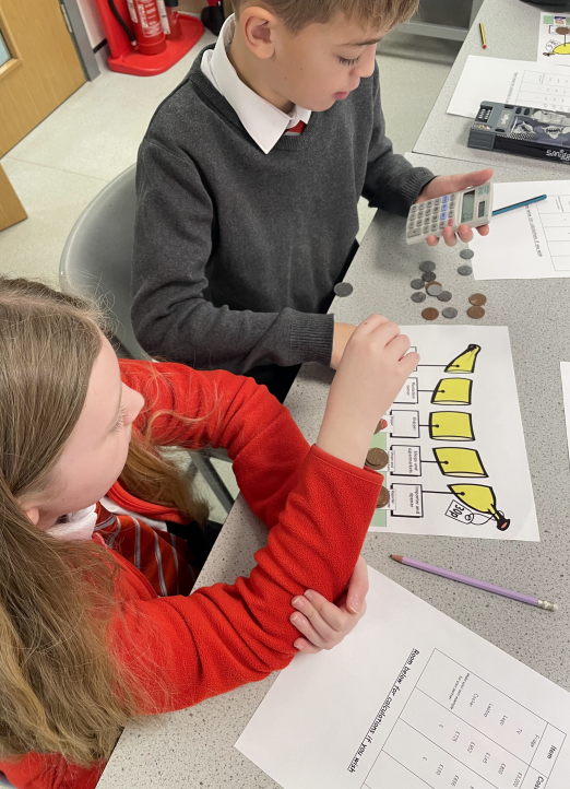 P6 have been exploring profit, loss and expense as part of Fairtrade. They were intrigued and surprised to learn about where the profits within a banana supply chain go to and discussed how they would possibly make it fairer so that they worker receives a better wage.
