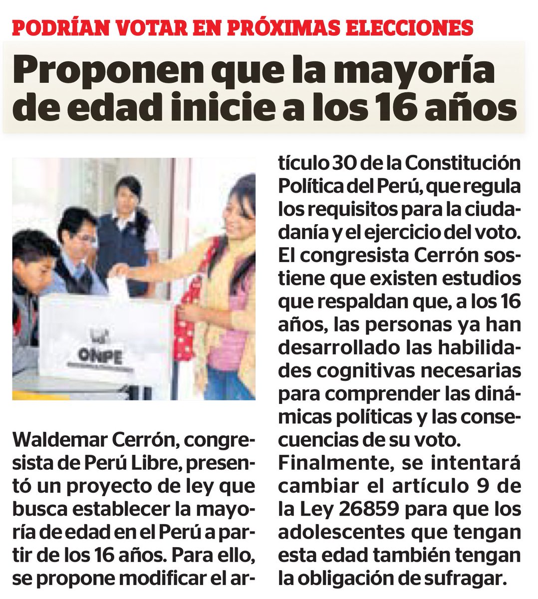 jesusverdeL's tweet photo. ¿Qué les hace pensar que los adolescentes votaran mejor que los adultos de este país?. https://t.co/GslhrdDZES
