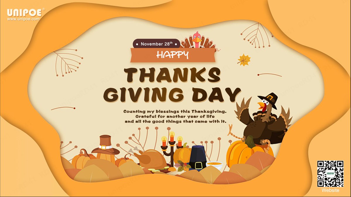 UnipoeHQ's tweet photo. "Gratitude makes sense of our past, brings peace for today, and creates a vision for tomorrow."
Happy Thanksgiving Day! 🥰💞
#UNIPOE #Gratitude #Holiday #Family #Partner #Thanksgiving https://t.co/ttyfjOcnzf