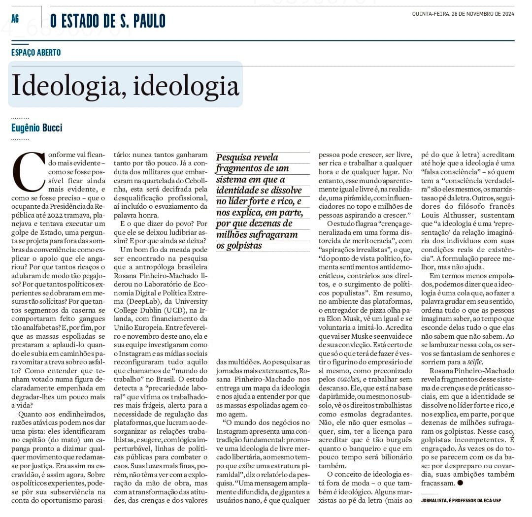 Afonso Borges (@afonsoborges) on Twitter photo Vejam: <a href="/EugenioBucci_/">Eugênio Bucci</a> e <a href="/_pinheira/">Rosana Pinheiro-Machado</a> - o que resultar? Um texto SENSACIONAL. Desfrutem. A. Vejam: <a href="/EugenioBucci_/">Eugênio Bucci</a> e <a href="/_pinheira/">Rosana Pinheiro-Machado</a> - o que resultar? Um texto SENSACIONAL. Desfrutem. A.