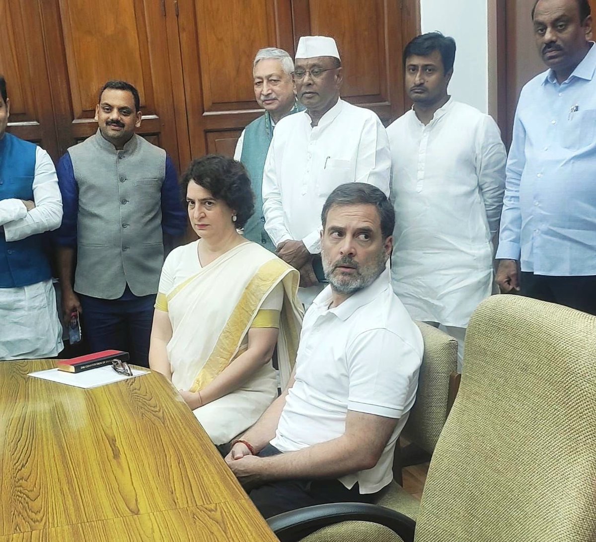 This makes me sad… the heir of Ch Shivaji Maharaj standing like this… 
Seriously…