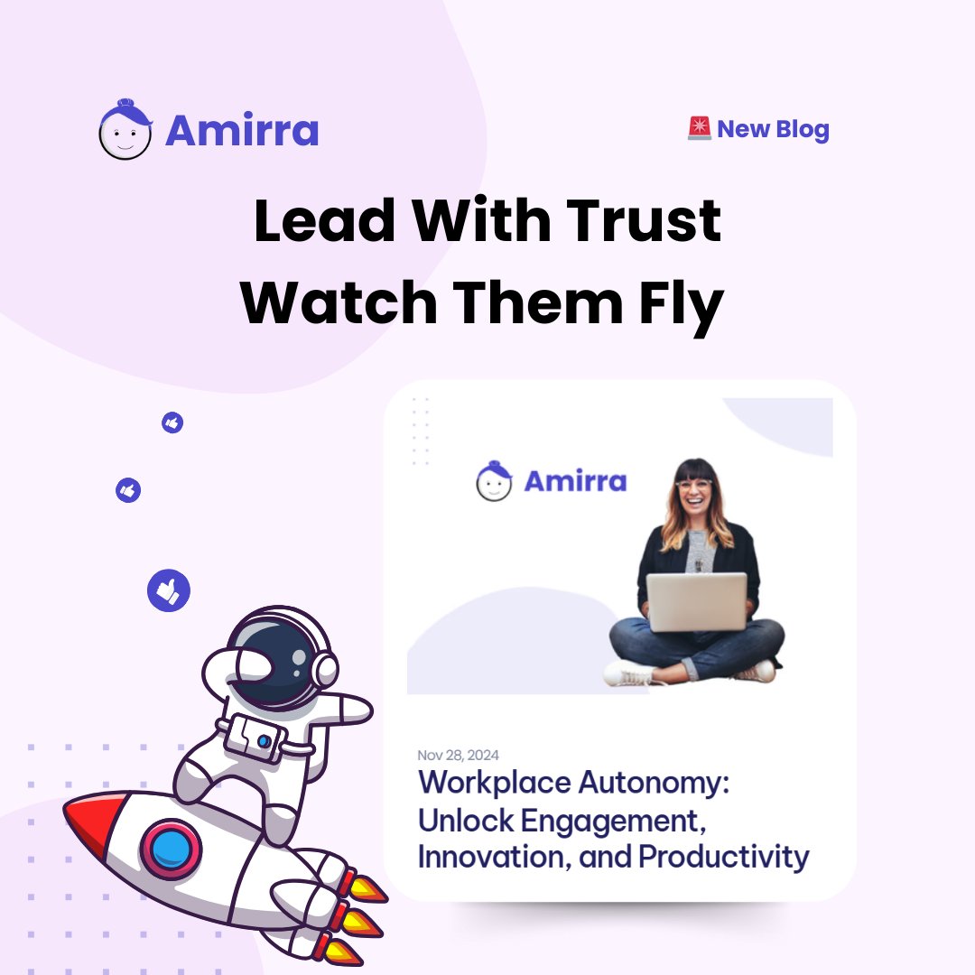 AmirraApp's tweet image. Trusting employees to own their work drives engagement, creativity, and loyalty. ✨ 

Freedom to decide + support = wins for everyone. 

Let’s build a workplace where autonomy thrives. 🚀 

New blog 👉 amirra.io/blog-posts

#EmployeeEngagement #WorkplaceAutonomy #TeamGrowth