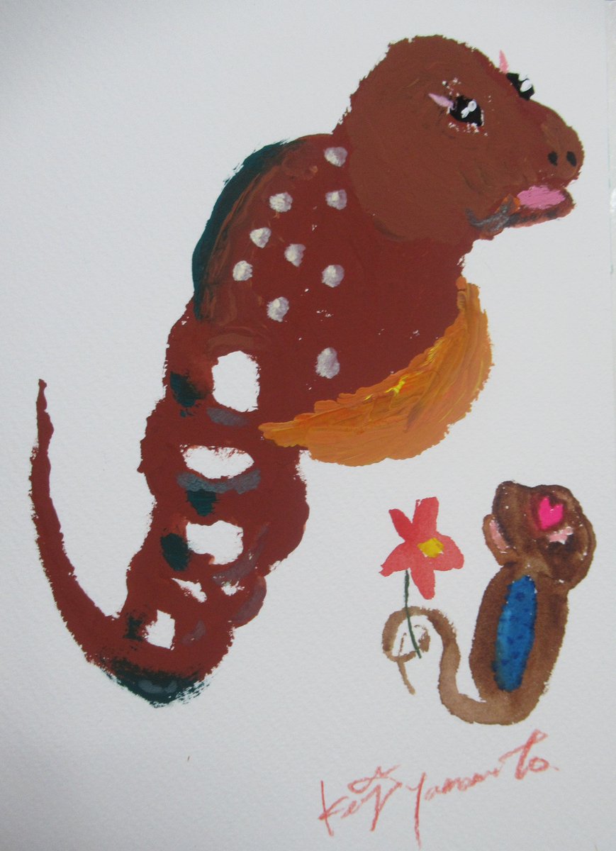 YAMAMOTOKEIJI6's tweet photo. #巳 #干支 #chineseyear #絵画 #painting #ミクスドメディア #山本京嗣 #ツチノコ #学名 #japonicakeijiyamacyan https://t.co/zSjhd9JLWB