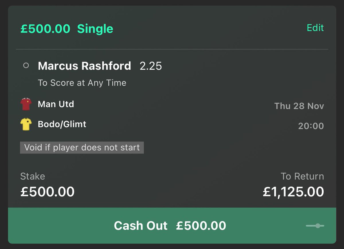 😍💰 £200 CASH GIVEAWAY !!! 

If Marcus Rashford SCORES tonight against Bodo/Glimt… 

I’ll giveaway £50 to FOUR PEOPLE!!! 💰 

To enter -

LIKE ❤️ this post  = 1 entry
RT 🔁 this post = 1 entry
REPLY 💬 to this post = 1 entry