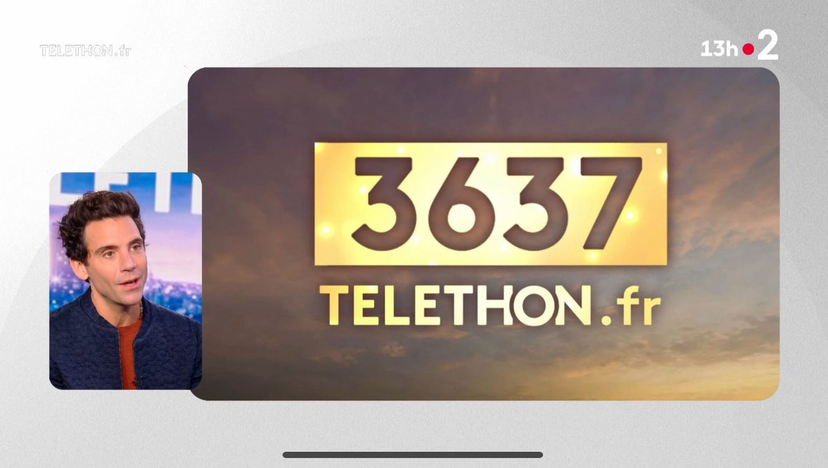 🟡 <a href="/mikasounds/">MIKA</a> invité de <a href="/JulianBugier/">Julian Bugier</a> au #JT13H de France 2 

« Le #Telethon est un événement à part dans la vie des Français. On ressent beaucoup d’enthousiasme, d’amour sincère et universel. Je suis heureux de pouvoir m’impliquer, d’être en connexion avec les autres. »