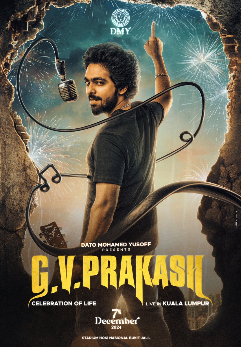 IamArjun_KGM's tweet image. Recent poster work for 𝐆𝐕 𝐏𝐫𝐚𝐤𝐚𝐬𝐡 - 𝐂𝐞𝐥𝐞𝐛𝐫𝐚𝐭𝐢𝐨𝐧 𝐨𝐟 𝐋𝐢𝐟𝐞 𝐜𝐨𝐧𝐜𝐞𝐫𝐭 📷
on December 7, 2024,
@ the National Hockey Stadium, Kuala Lumpur!
#keyart #GV #gvprakash #concert #music #livemusic #live