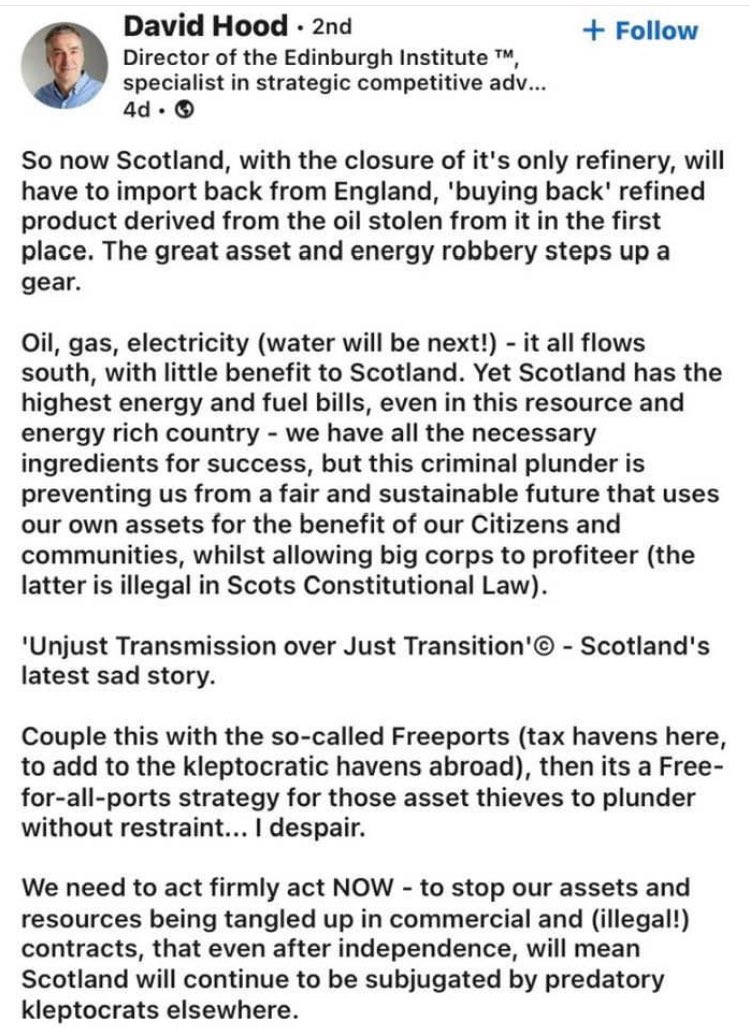 Prae54Rae's tweet photo. This is still one of my favourite posts. A straightforward message that all Scots need to hear. Our future is being stolen by another country, so why put up with it? Our country belongs to us and no one else! https://t.co/WjyrTywJmv