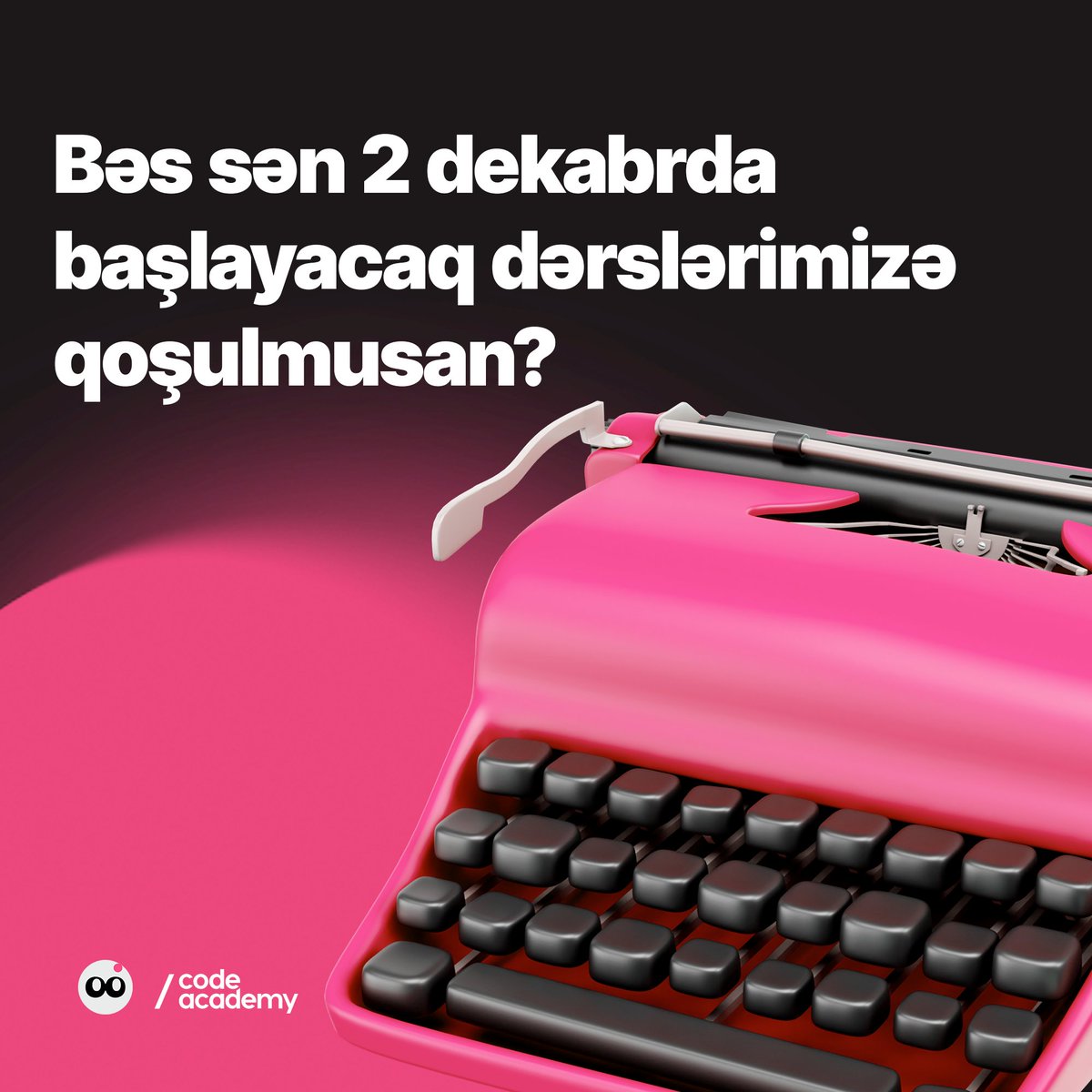 Kreativ sektorda uğur qazanmaq istəyən hər kəsi dərslərimizə gözləyirik!🤓