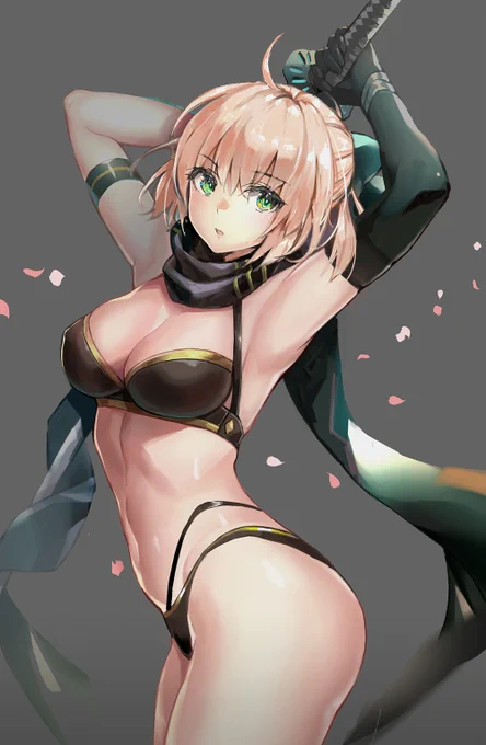 いいニーハイの日となんも関係ないけど、とりあえず沖田さんの脇を見てくれ。#FGO 