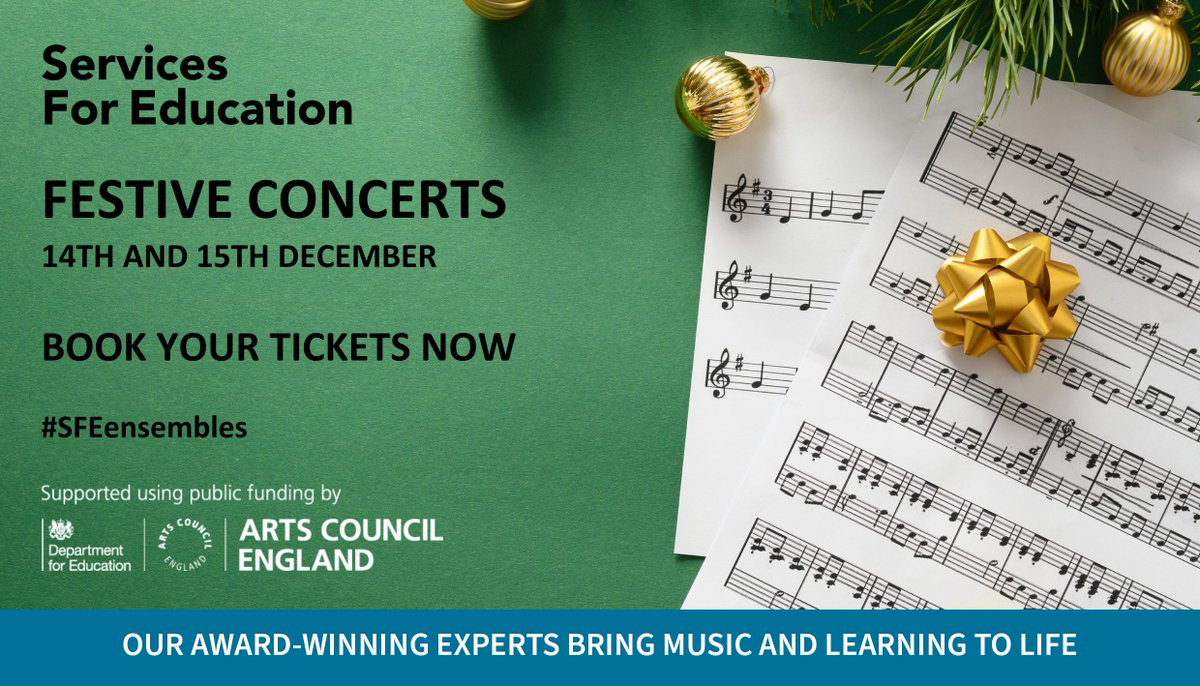 🎄 SFE Festive Concerts - One week to go! 🎄

Our annual Festive Concerts will be taking place in just over a week's time, and we couldn't be more excited 🤩

Book any remaining tickets here👉 tinyurl.com/yph8svxn

#SFEensembles #ACESupported