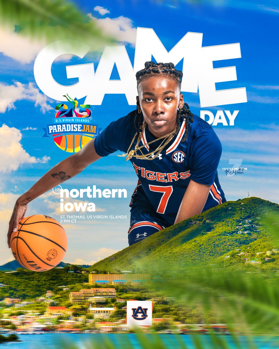 GAMEDAY IN PARADISE!

🏀 vs. Northern Iowa
⏰ 2 p.m. CT/4 p.m. AT
📍 St. Thomas, USVI
📺 ESPN+
📻 ESPN 106.7 FM
🔗 linktr.ee/auburnwbb

#WarEagle