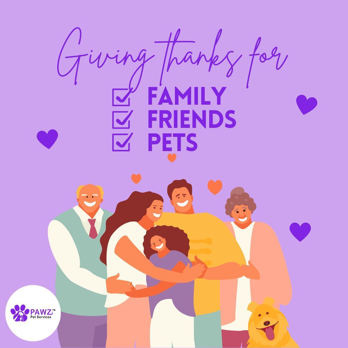 PawzServices's tweet photo. May all the good things of life be yours, not only at Thanksgiving but throughout the coming year. 💜 🐾 

#Thanksgiving #pets #dogwalkers #petsitting #NorthCarolina #Raleigh #Asheville #dogs #cats https://t.co/kB7CZCPUbV