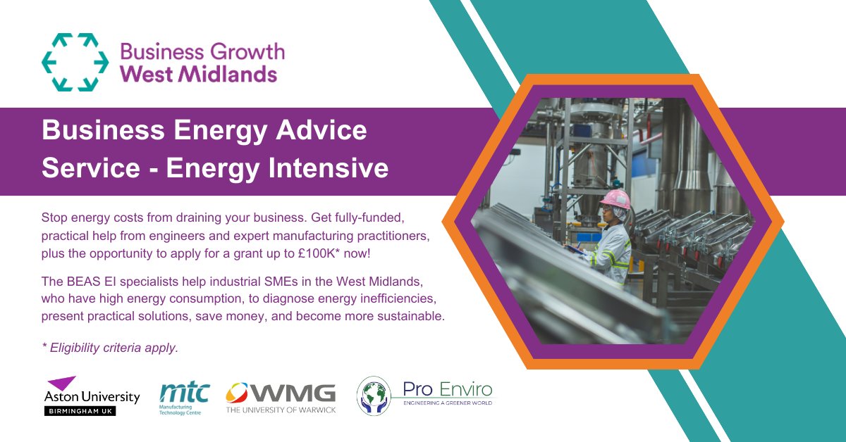 CW Growth Hub (@cw_growthhub) on Twitter photo 🌟West Midlands manufacturers: Struggling with energy costs? BEAS EI offers free expert help and grants up to £100K to cut expenses and boost sustainability. Apply NOW👉 ow.ly/CjyJ50U68k7
<a href="/AstonUniversity/">Aston University</a> <a href="/the_MTC_org/">The MTC</a> <a href="/WestMids_CA/">West Midlands Combined Authority</a> <a href="/ProEnviroLtd/">Pro Enviro Ltd</a> <a href="/wmgwarwick/">WMG</a> @decarbprogramme 🌟West Midlands manufacturers: Struggling with energy costs? BEAS EI offers free expert help and grants up to £100K to cut expenses and boost sustainability. Apply NOW👉 ow.ly/CjyJ50U68k7
<a href="/AstonUniversity/">Aston University</a> <a href="/the_MTC_org/">The MTC</a> <a href="/WestMids_CA/">West Midlands Combined Authority</a> <a href="/ProEnviroLtd/">Pro Enviro Ltd</a> <a href="/wmgwarwick/">WMG</a> @decarbprogramme