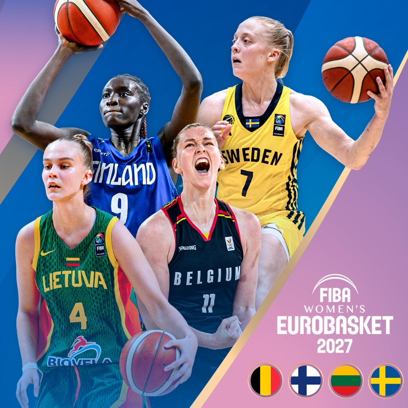EuroBasketWomen's tweet photo. The remaining two #EuroBasketWomen 2027 hosts have been confirmed! 🙌

Congratulations to Belgium &amp; Sweden 👏

👋 See you all in 2027 🇧🇪🇱🇹🇫🇮🇸🇪