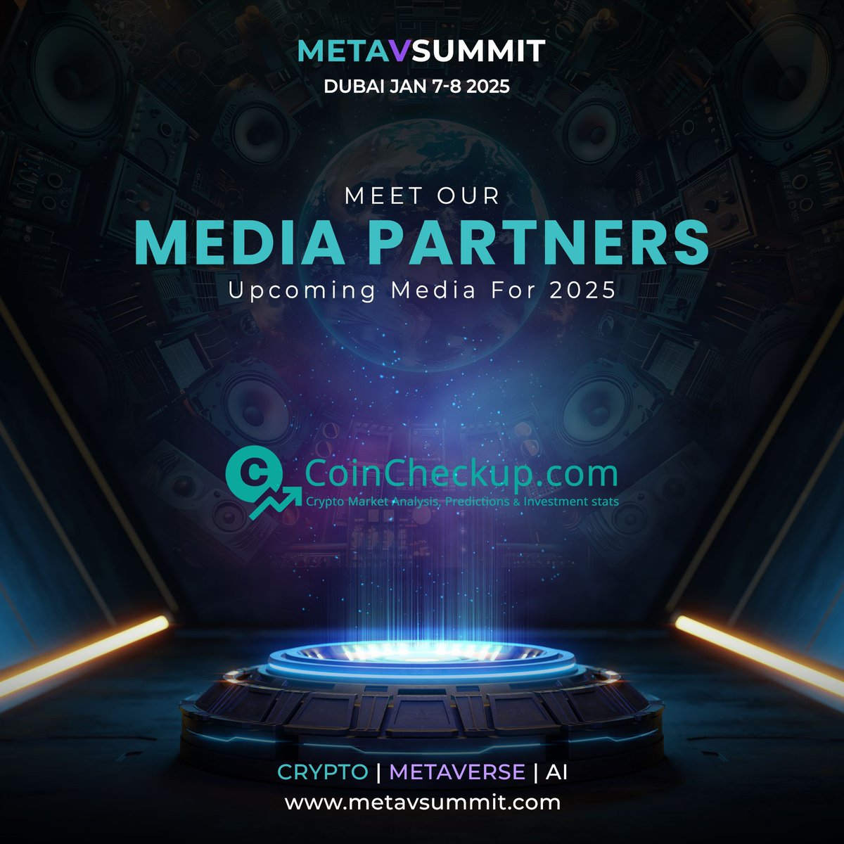 Excited for MetaVSummit Dubai, Jan 7-8, 2025! 

🚀 Dive into Web3, Crypto, and AI with global leaders. Proud to partner with @coincheckup to explore the future of digital tech.

👉 Learn more: buff.ly/4g1KZrI

#MetaVSummit #Web3 #Crypto #Blockchain