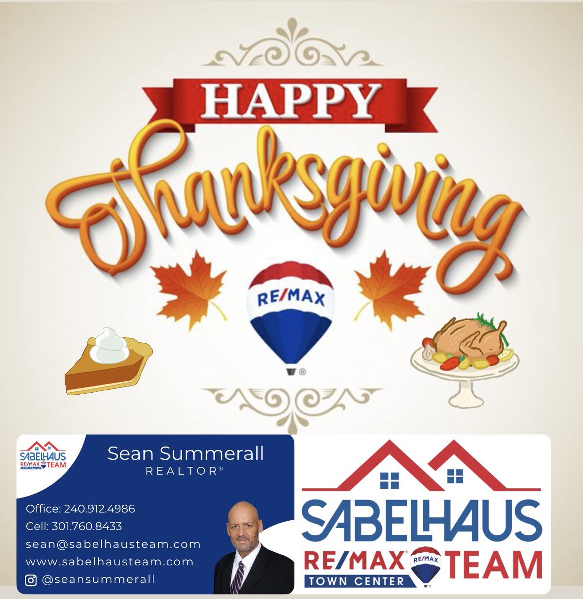 Enjoy Thanksgiving my friends💜
🦃🥧🍗🥂
@seansummerall #sabelhausteam
#seansummerall
#REMAXTownCenter
#listingsgent
#buyersagent 
#trustedadvisor #mdrealestate #REMAX #REMAXHUSTLE #useme #realestate
#maryland
#montgomerycounty