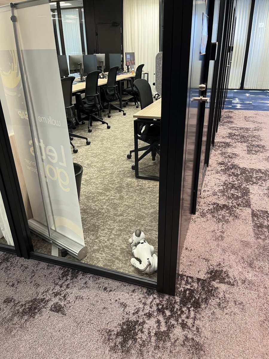 WalkMeJapan's tweet photo. お茶目なMeちゃん

オフィスに出勤する人を待ち疲れて、、、寝てしまったようです。

#WalkMe #MeChan #aibo https://t.co/TOOzepInhz