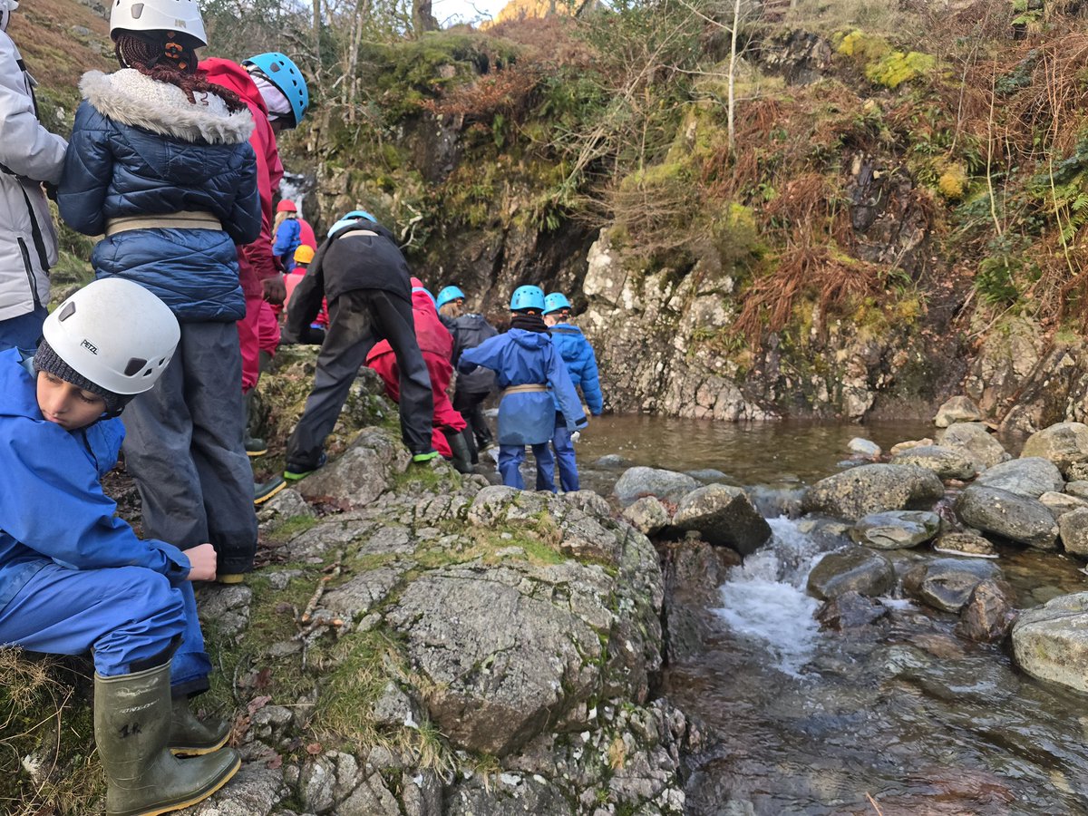 StAug_Monsall's tweet photo. Ms Shah’s group: 
Careful….we don’t want to fall in! 

#ghyllhead #wetwellies https://t.co/596MXTigug