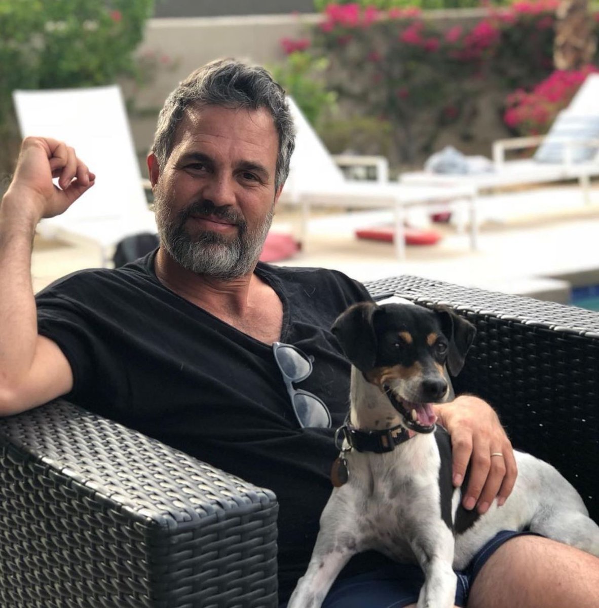Actors love Pets.A thread.
Mark Ruffalo - "The best life lesson I’ve learned? The unwavering loyalty of my rescue dog"