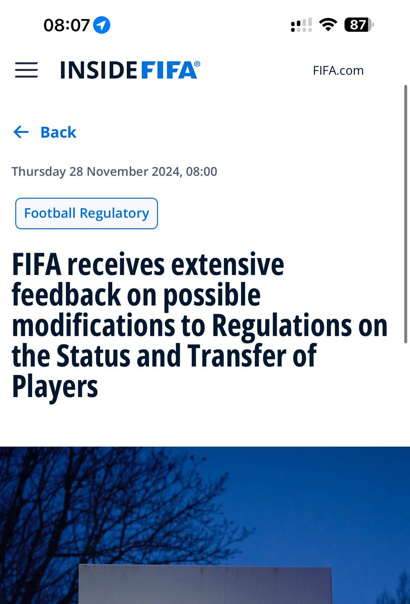 Emilio García Silvero (@garciasilvero) on Twitter photo 👏⚽️ Many thanks for the extensive feedback from players, clubs, leagues, federations, confederations & individuals.
We are now beginning to meet with the various stakeholders & groups interested in this important reform of Art 17 FIFA RSTP.
More info👇
inside.fifa.com/legal/football… 👏⚽️ Many thanks for the extensive feedback from players, clubs, leagues, federations, confederations & individuals.
We are now beginning to meet with the various stakeholders & groups interested in this important reform of Art 17 FIFA RSTP.
More info👇
inside.fifa.com/legal/football…