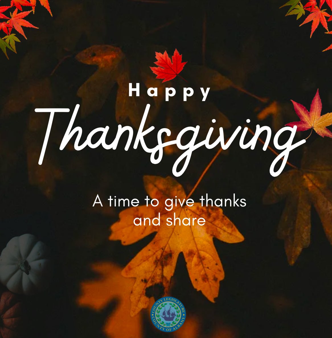 Albany County Legislature wishes everyone a Happy and Healthy Thanksgiving 🍁