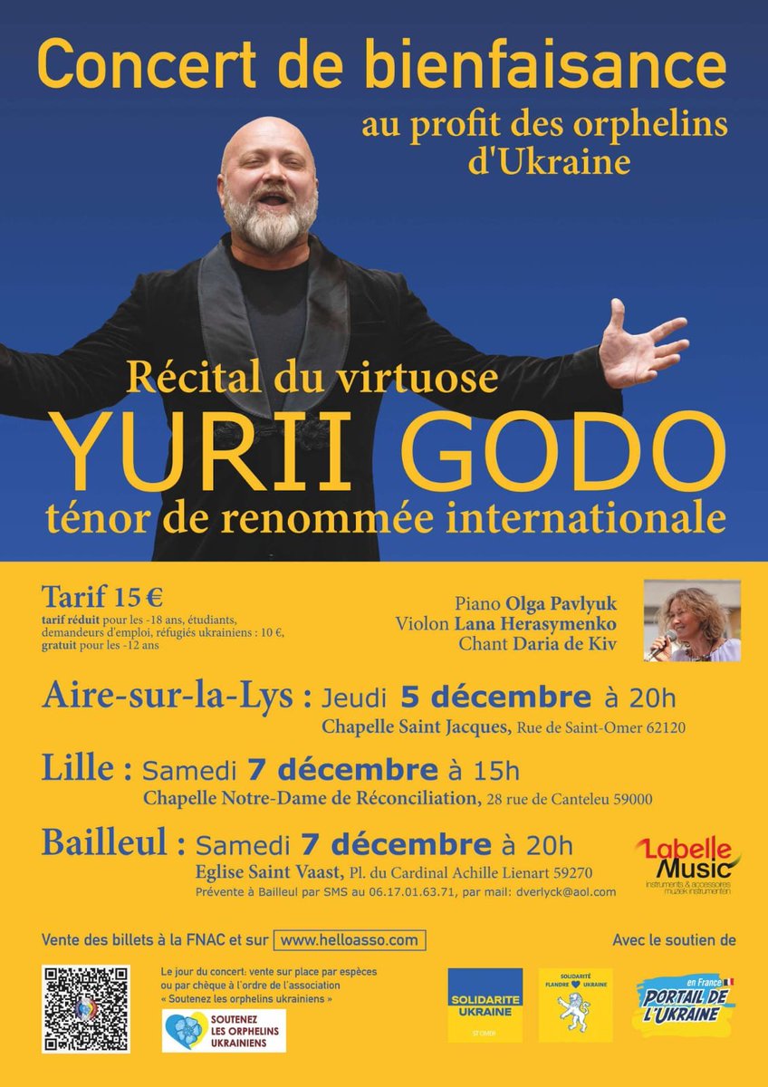 Une semaine chargée pour le portail : Notre concert commémoratif  pour nos10 ans à lieu samedi, et la semaine sera rempli de concert du baryton Yurri Godo, en soutien aux orphelins d'Ukraine  facebook.com/events/3917046…