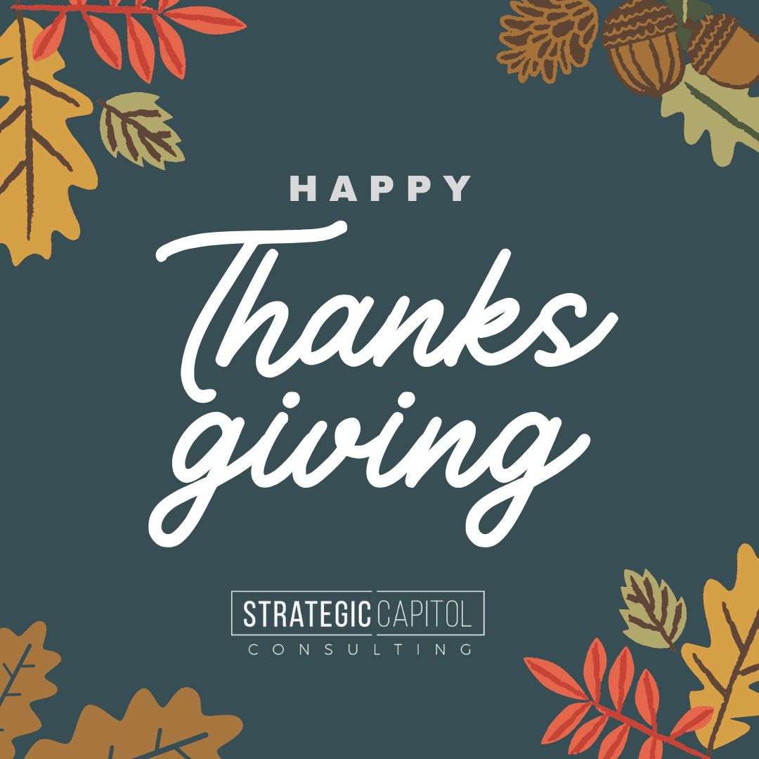 StrategicLobby's tweet image. 🦃 Happy Thanksgiving from Strategic Capitol Consulting! 🍂
This Thanksgiving, we’re thankful for the opportunity to advocate for Missouri’s businesses, communities & future. 🙌 Wishing you and your loved ones a holiday filled with gratitude, warmth, and connection.🍁 #MOLeg