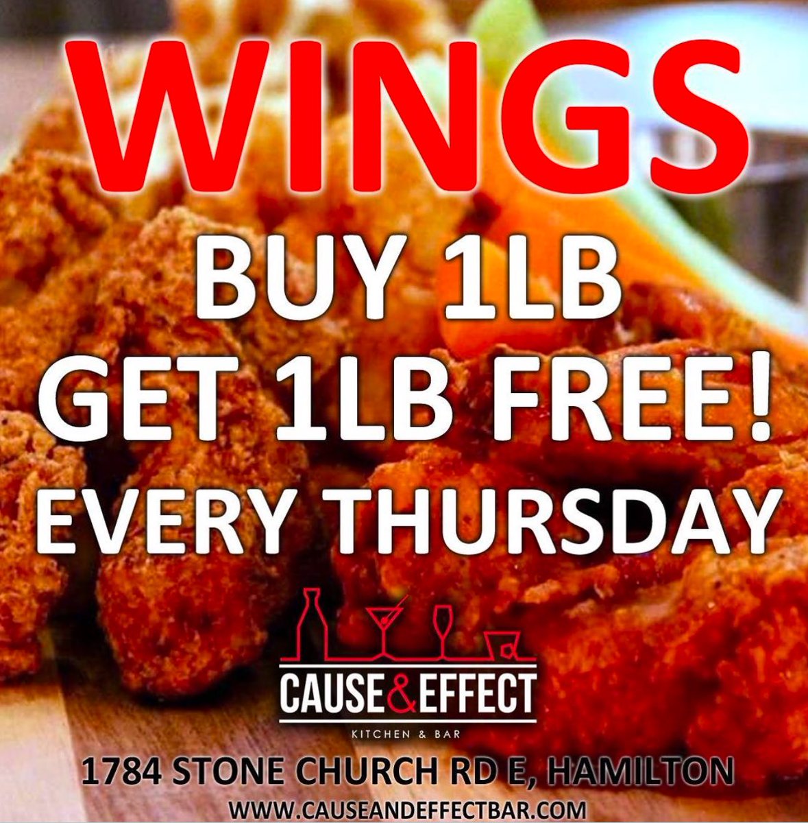 CauseEffectBar's tweet photo. BoGo Wings Every Thursday https://t.co/314W9zmQQZ