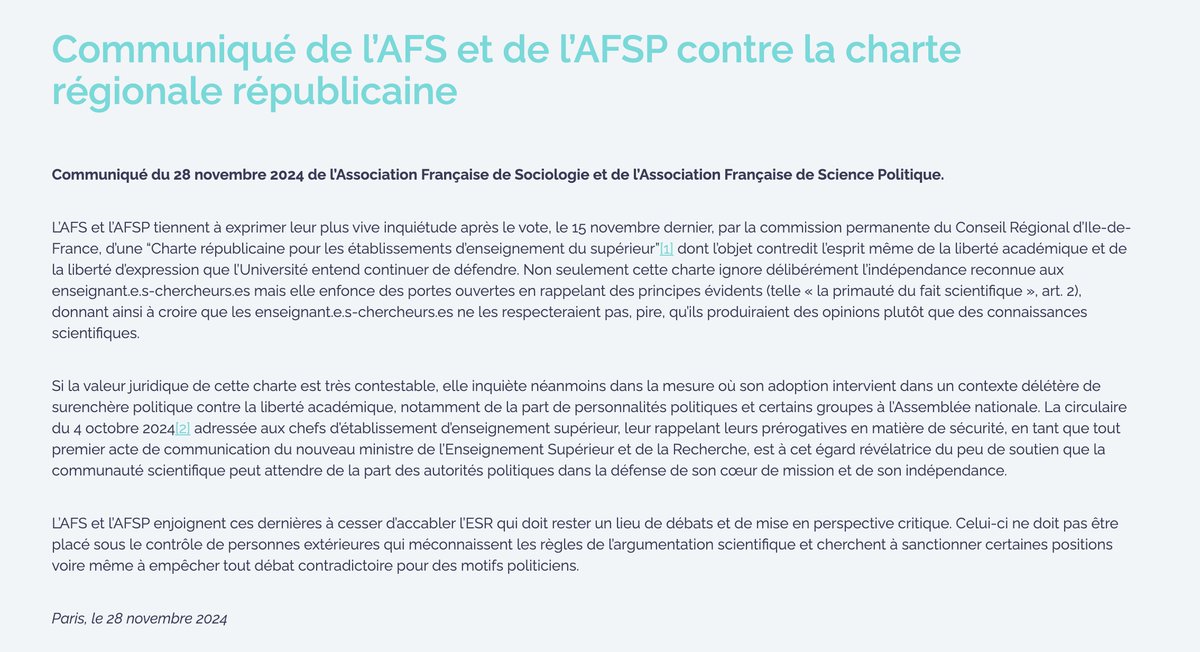 🔴 #ESR Communiqué AFS/AFSP contre la charte régionale républicaine
afsp.info/communique-28-…