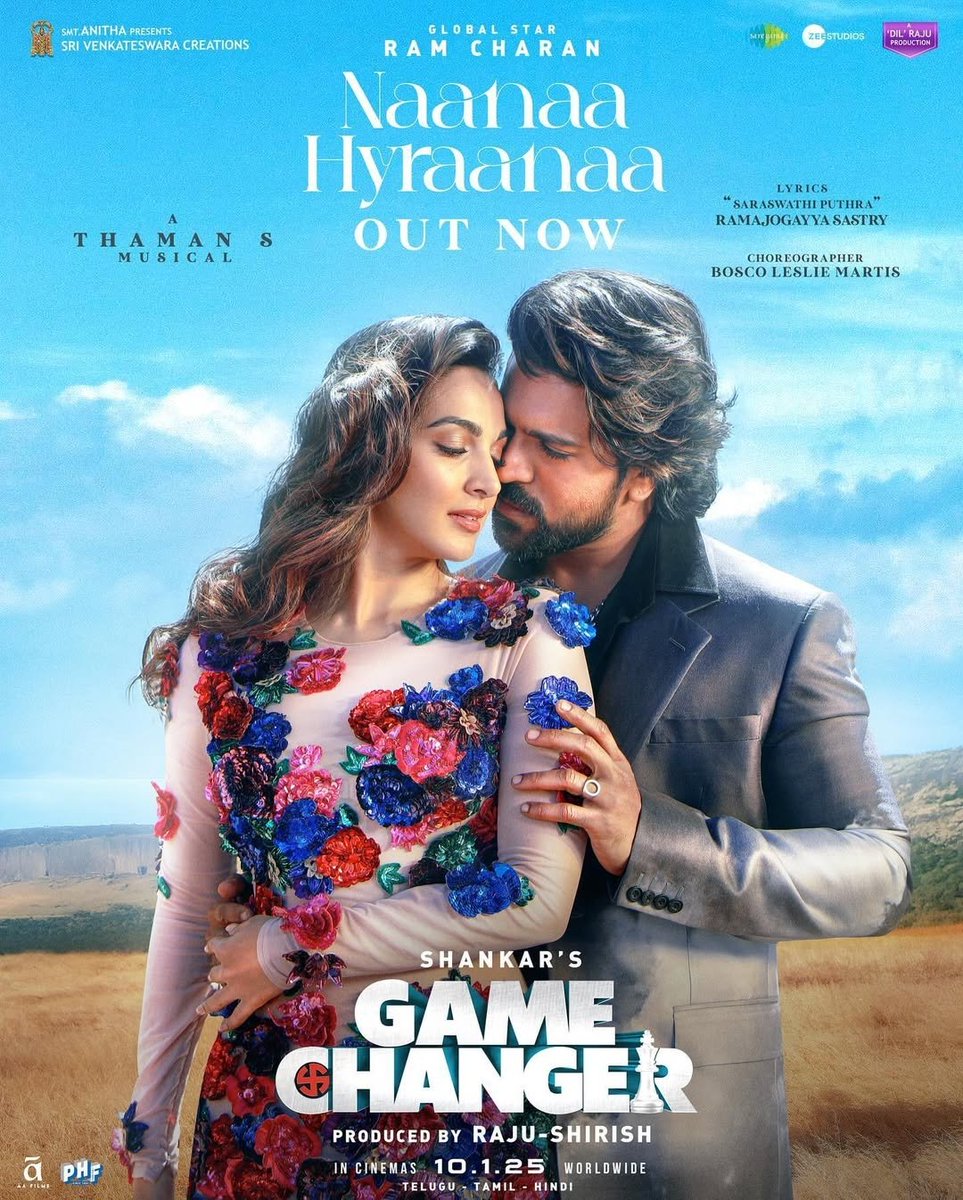 iamSaiCherry's tweet photo. Melody Of The Year from  #GameChanger 😎 #NaanaaHyraanaa live now! 💜

A @MusicThaman Melody! 🔥

https://t.co/nvsShwqVak 

#GameChangerOnJan10 🚁 https://t.co/OdVkhWFjQX